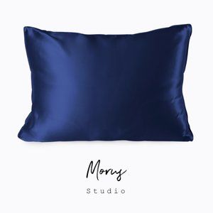 100%Organic Mulberry Silk Pillowcase, Blue,1 pack